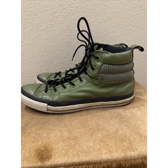 Converse 136107C Chuck Taylor All Star High Top Olive Leather‎ Mens 10. Rare main image 5